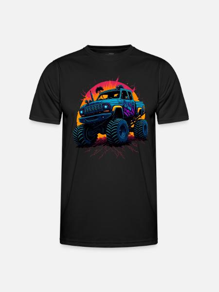 Monstertruck - Männer Funktions-T-Shirt - Schwarz