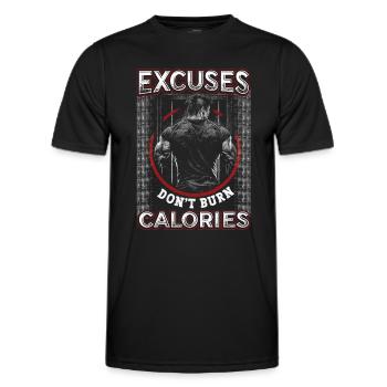 Ausreden, Verbrennen, Keine Kalorien, Personal - Männer Funktions-T-Shirt - Schwarz - Vorne - AI Model Male 178 dark (178cm)