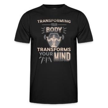 La transformation de votre corps façonne votre - T-shirt sport Homme - noir - Devant - AI Model Male 178 dark (178cm)