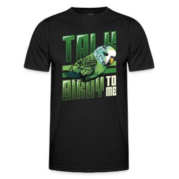Talk Birdy To Me - Budgie - Men's Functional T-Shirt - black - Front - AI Model Male 178 dark (178cm)