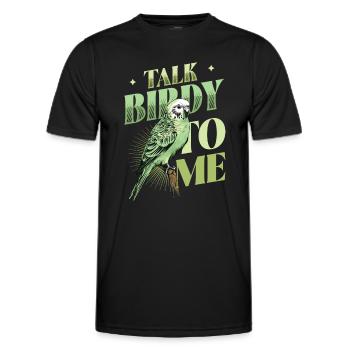 Talk Birdy To Me - Budgie - Men's Functional T-Shirt - black - Front - AI Model Male 178 dark (178cm)