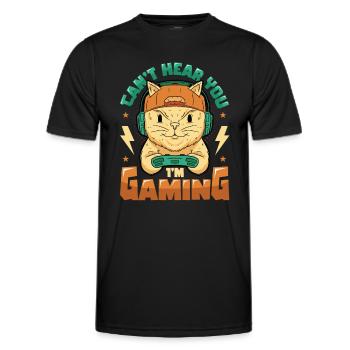 Je ne t’entends pas, je joue - T-shirt sport Homme - noir - Devant - AI Model Male 178 dark (178cm)