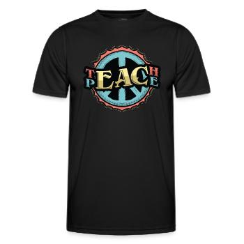 Teaching Peace - Men's Functional T-Shirt - black - Front - AI Model Male 178 dark (178cm)