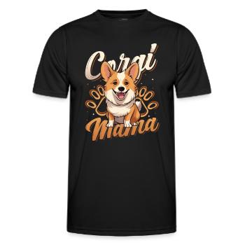 Corgi Mama - Cute Corgi Mama - Men's Functional T-Shirt - black - Front - AI Model Male 178 dark (178cm)