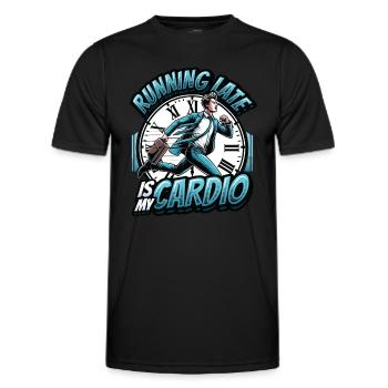 Courir en retard Humour Sarcasme Toujours en retard - T-shirt sport Homme - noir - Devant - AI Model Male 178 dark (178cm)