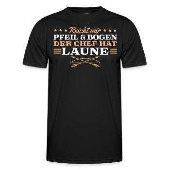Bogenschießen Pfeil & Bogen Bogenschütze - Männer Funktions-T-Shirt - Schwarz - Vorne - AI Model Male 178 dark (178cm)