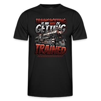 Trainspotting Zug Liebhaber Züge - Männer Funktions-T-Shirt - Schwarz - Vorne - AI Model Male 178 dark (178cm)