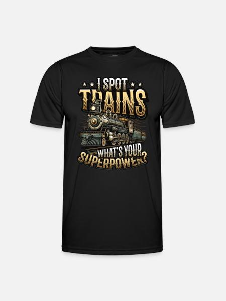 Trainspotting Train Lovers Trains - Men's Functional T-Shirt - black