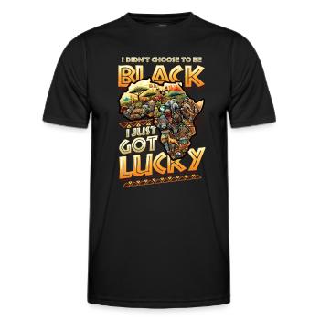 Histoire des Noirs afro-américains - T-shirt sport Homme - noir - Devant - AI Model Male 178 dark (178cm)