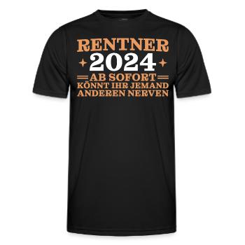 Rentner 2024 Ruhestand Humor Rente - Männer Funktions-T-Shirt - Schwarz - Vorne - AI Model Male 178 dark (178cm)