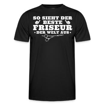 Bester Friseur der Welt - Männer Funktions-T-Shirt - Schwarz - Vorne - AI Model Male 178 dark (178cm)