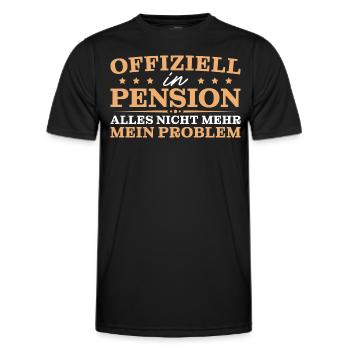 Beamter in Rente Pensionär - Männer Funktions-T-Shirt - Schwarz - Vorne - AI Model Male 178 dark (178cm)