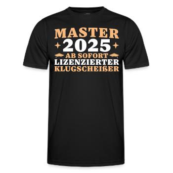 Masterprüfung bestanden Abschluss 2025 - Männer Funktions-T-Shirt - Schwarz - Vorne - AI Model Male 178 dark (178cm)