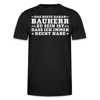 Hausbau Das beste daran Bauherr zu sein - Männer Funktions-T-Shirt - Schwarz - Vorne - AI Model Male 178 dark (178cm)