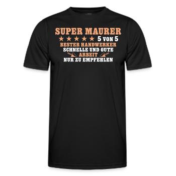 Maurermeister Bester Maurer Geschenkidee - Männer Funktions-T-Shirt - Schwarz - Vorne - AI Model Male 178 dark (178cm)