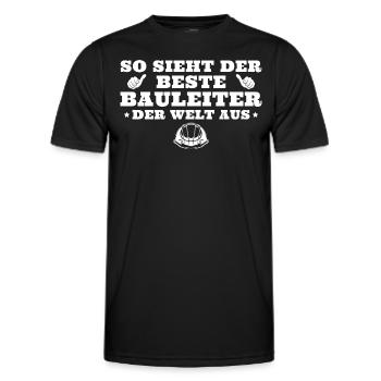 Hausbau Bauherr Bester Bauleiter - Männer Funktions-T-Shirt - Schwarz - Vorne - AI Model Male 178 dark (178cm)