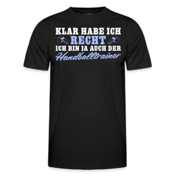 Handballtrainer Klar habe ich recht - Männer Funktions-T-Shirt - Schwarz - Vorne - AI Model Male 178 dark (178cm)