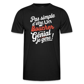 Metzger auch genial - Männer Funktions-T-Shirt - Schwarz - Vorne - AI Model Male 178 dark (178cm)