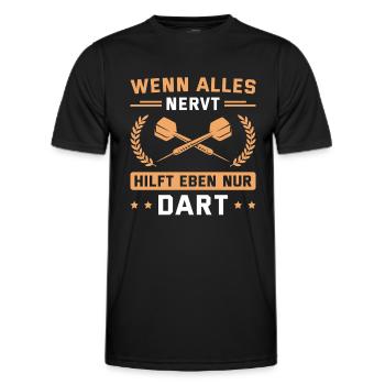 Dart Wenn alles nervt Dartsport - Männer Funktions-T-Shirt - Schwarz - Vorne - AI Model Male 178 dark (178cm)