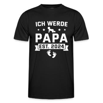 Ich werde Papa 2024 Werdender Vater - Männer Funktions-T-Shirt - Schwarz - Vorne - AI Model Male 178 dark (178cm)