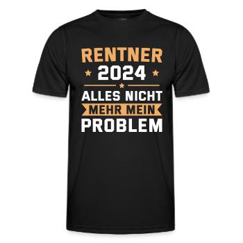 Rentner 2024 Rente Humor Ruhestand - Männer Funktions-T-Shirt - Schwarz - Vorne - AI Model Male 178 dark (178cm)