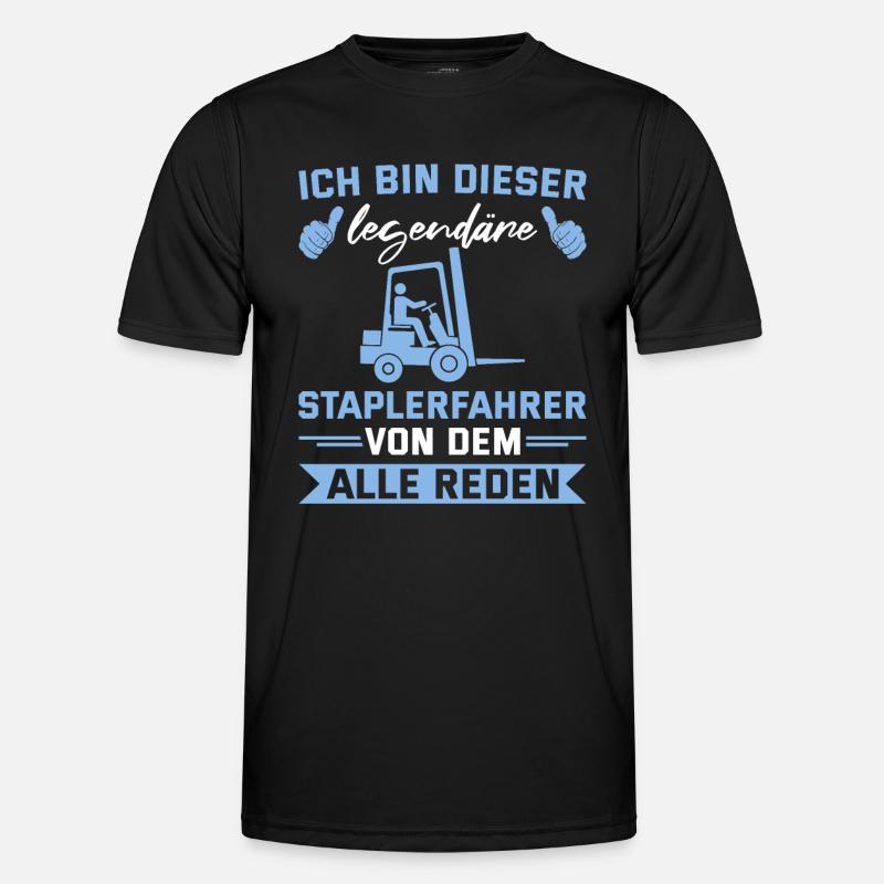 Gabelstapler Legendärer Staplerfahrer Geschenk - Männer Funktions-T-Shirt - Schwarz