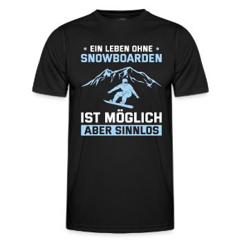 Snowboarden Humor Wintersport Snowboarder - Männer Funktions-T-Shirt - Schwarz - Vorne - AI Model Male 178 dark (178cm)
