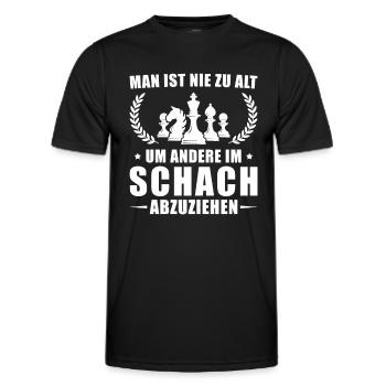 Schach Nie zu alt Schachspieler Geschenk - Männer Funktions-T-Shirt - Schwarz - Vorne - AI Model Male 178 dark (178cm)