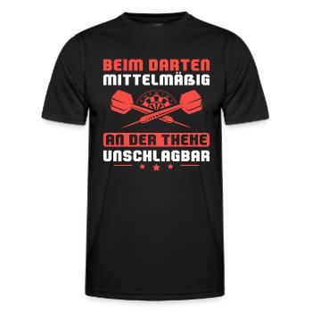 Dart An der Theke unschlagbar Dartspieler - Männer Funktions-T-Shirt - Schwarz - Vorne - AI Model Male 178 dark (178cm)