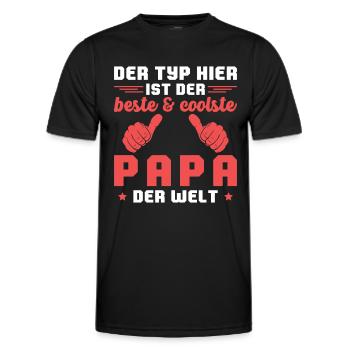 Bester und coolster Papa der Welt Vatertag - Männer Funktions-T-Shirt - Schwarz - Vorne - AI Model Male 178 dark (178cm)