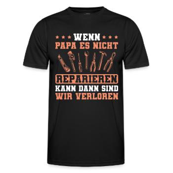 Handwerker Papa Vatertag - Männer Funktions-T-Shirt - Schwarz - Vorne - AI Model Male 178 dark (178cm)