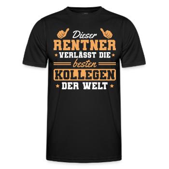 Kollege in Rente Abschied Rentner - Männer Funktions-T-Shirt - Schwarz - Vorne - AI Model Male 178 dark (178cm)