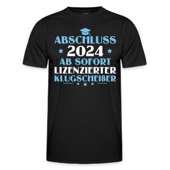Abschluss 2024 Mittlere Reife Bestanden Ausbildung - Männer Funktions-T-Shirt - Schwarz - Vorne - AI Model Male 178 dark (178cm)