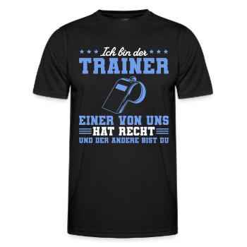 Fußballtrainer Humor Personal Trainer - Männer Funktions-T-Shirt - Schwarz - Vorne - AI Model Male 178 dark (178cm)