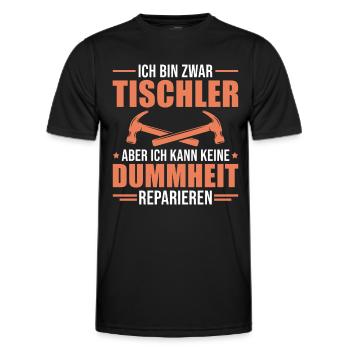 Tischler Humor Handwerker Schreinermeister - Männer Funktions-T-Shirt - Schwarz - Vorne - AI Model Male 178 dark (178cm)