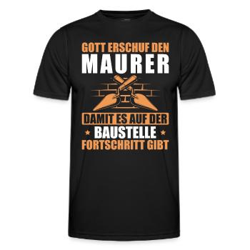 Maurer Ausbildung Idee Maurermeister Geschenk - Männer Funktions-T-Shirt - Schwarz - Vorne - AI Model Male 178 dark (178cm)