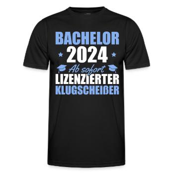 Bachelor 2024 Bachelorprüfung bestanden Geschenk - Männer Funktions-T-Shirt - Schwarz - Vorne - AI Model Male 178 dark (178cm)