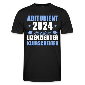 Abiturient 2024 Abschluss bestanden Abitur - Männer Funktions-T-Shirt - Schwarz - Vorne - AI Model Male 178 dark (178cm)