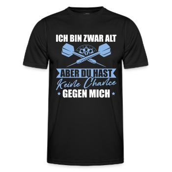 Dart Papa Ich bin zwar alt Dartspieler Geschenk - Männer Funktions-T-Shirt - Schwarz - Vorne - AI Model Male 178 dark (178cm)