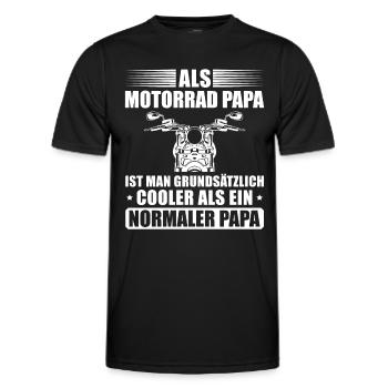 Motorrad Papa Vatertag Motorradfahrer Geschenk - Männer Funktions-T-Shirt - Schwarz - Vorne - AI Model Male 178 dark (178cm)