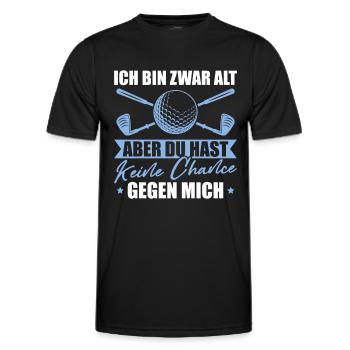Golfen Ich bin zwar alt Golfer - Männer Funktions-T-Shirt - Schwarz - Vorne - AI Model Male 178 dark (178cm)