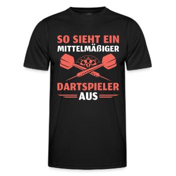 Dart Mittelmäßiger Dartspieler - Männer Funktions-T-Shirt - Schwarz - Vorne - AI Model Male 178 dark (178cm)