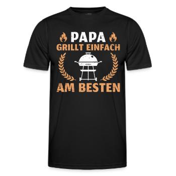 Vatertag Grillen Papa - Männer Funktions-T-Shirt - Schwarz - Vorne - AI Model Male 178 dark (178cm)