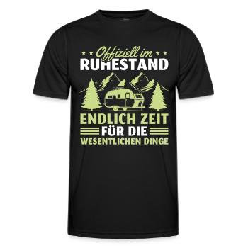 Camping Ruhestand Wohnmobil Rentner - Männer Funktions-T-Shirt - Schwarz - Vorne - AI Model Male 178 dark (178cm)