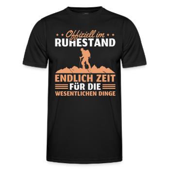 Ruhestand Berge Wandern Rentner Geschenkidee - Männer Funktions-T-Shirt - Schwarz - Vorne - AI Model Male 178 dark (178cm)