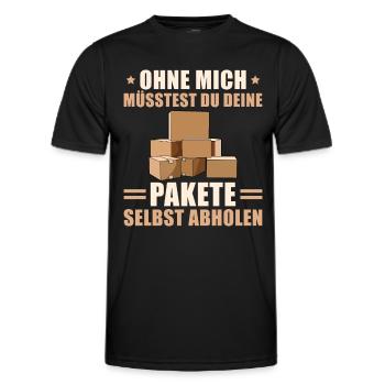 Postbote Paketdienst Paketbote Geschenkidee - Männer Funktions-T-Shirt - Schwarz - Vorne - AI Model Male 178 dark (178cm)
