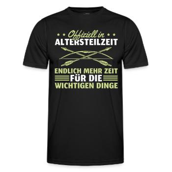 Altersteilzeit Zeit für Bogenschießen - Männer Funktions-T-Shirt - Schwarz - Vorne - AI Model Male 178 dark (178cm)