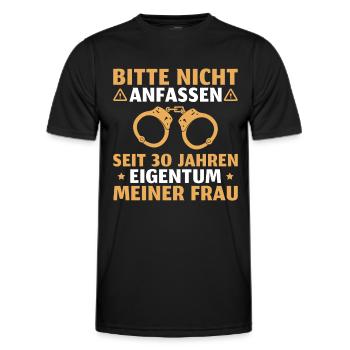 Perlenhochzeit Mann 30. Hochzeitstag Geschenk - Männer Funktions-T-Shirt - Schwarz - Vorne - AI Model Male 178 dark (178cm)