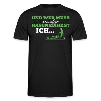 Ich muss wieder Rasenmähen - Männer Funktions-T-Shirt - Schwarz - Vorne - AI Model Male 178 dark (178cm)