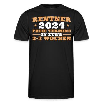 Rentner 2024 Ruhestand Humor Rente - Männer Funktions-T-Shirt - Schwarz - Vorne - AI Model Male 178 dark (178cm)